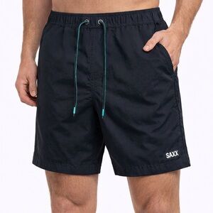 SAXX Cannonball 2 in 1 Inner Ball Pouch Medium Black Shorts Swim Trunks Lined